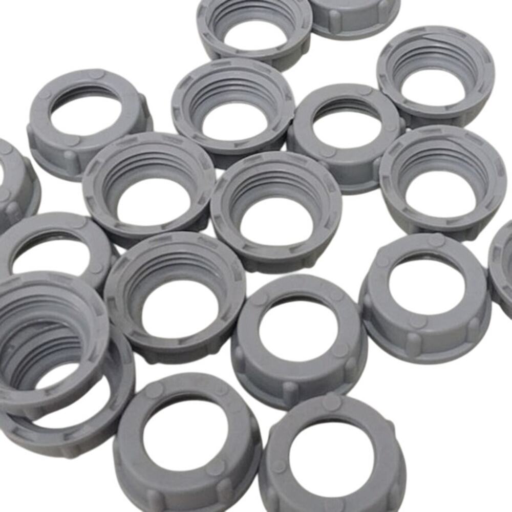 22 New 1/2" Gray Plastic Rigid Screw On Threaded Insulated Bushings Open Box
